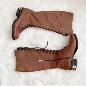 Circus by Sam Edelman Leather Combat Knee Boots